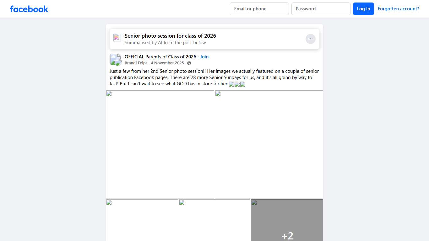 OFFICIAL Parents of Class of 2026 Just a few from her 2nd Senior photo session Facebook